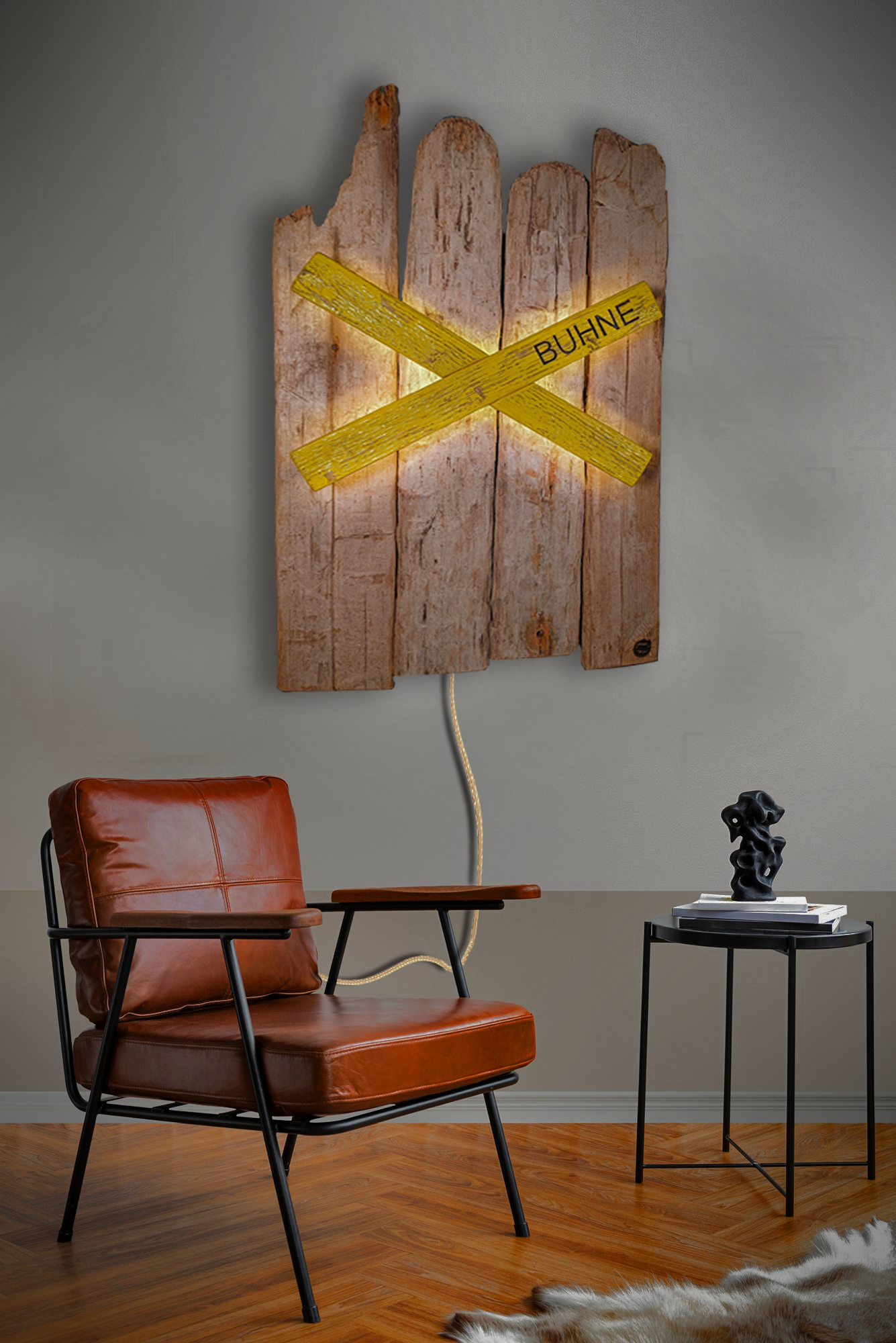 Driftwood-Buhnenkreuz Lampe ☛ NUR ABHOLUNG ✶ Absolutes Unikat ✶