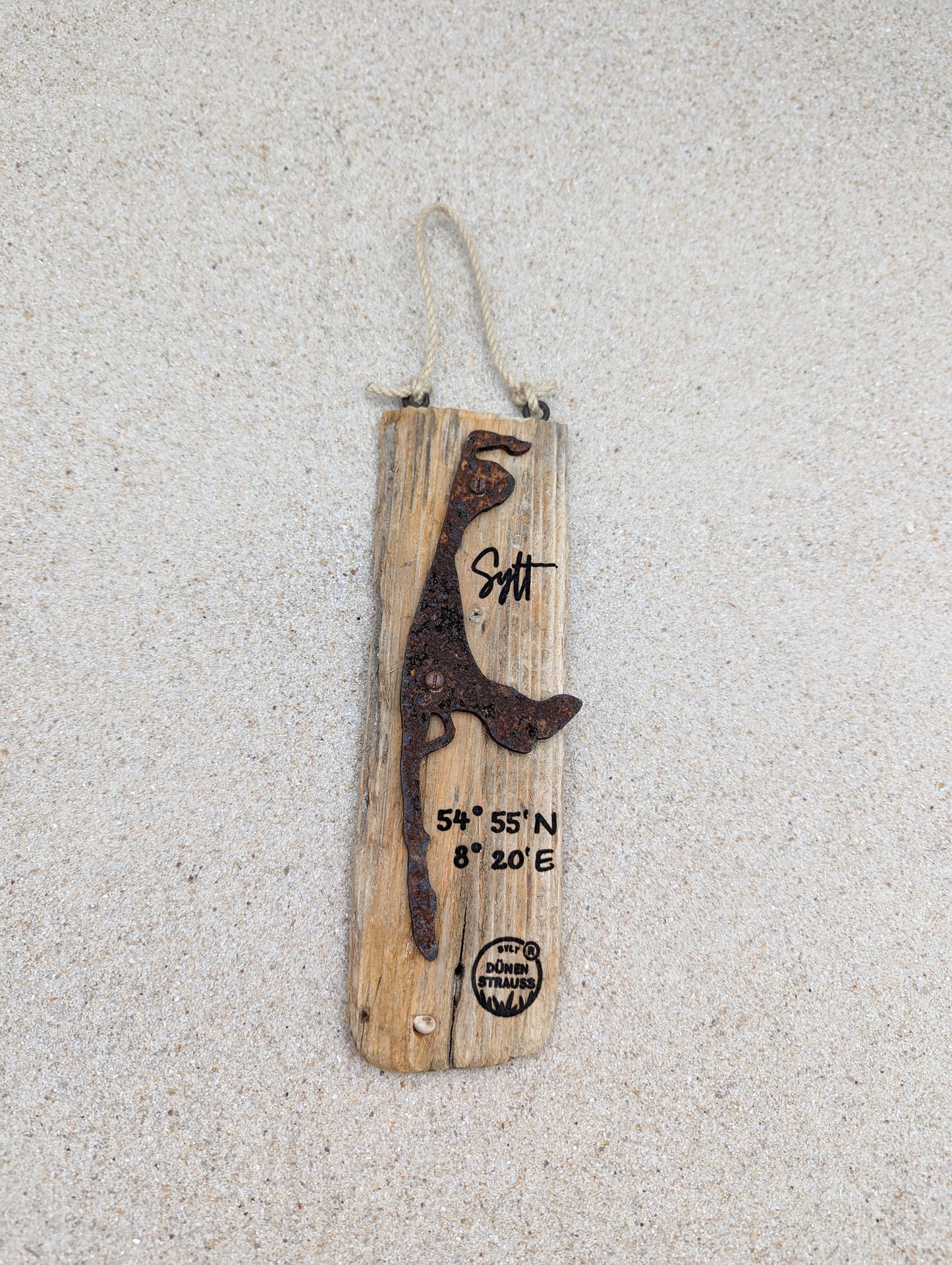 Driftwood-Schild Sylt · Koordinaten