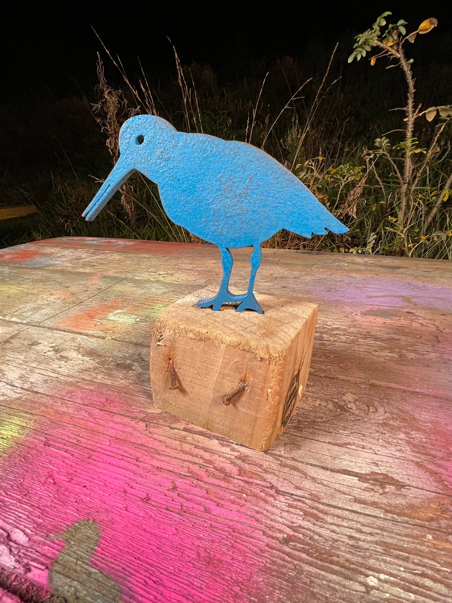 Driftwood Skulpturen Austernfischer "Petrol"