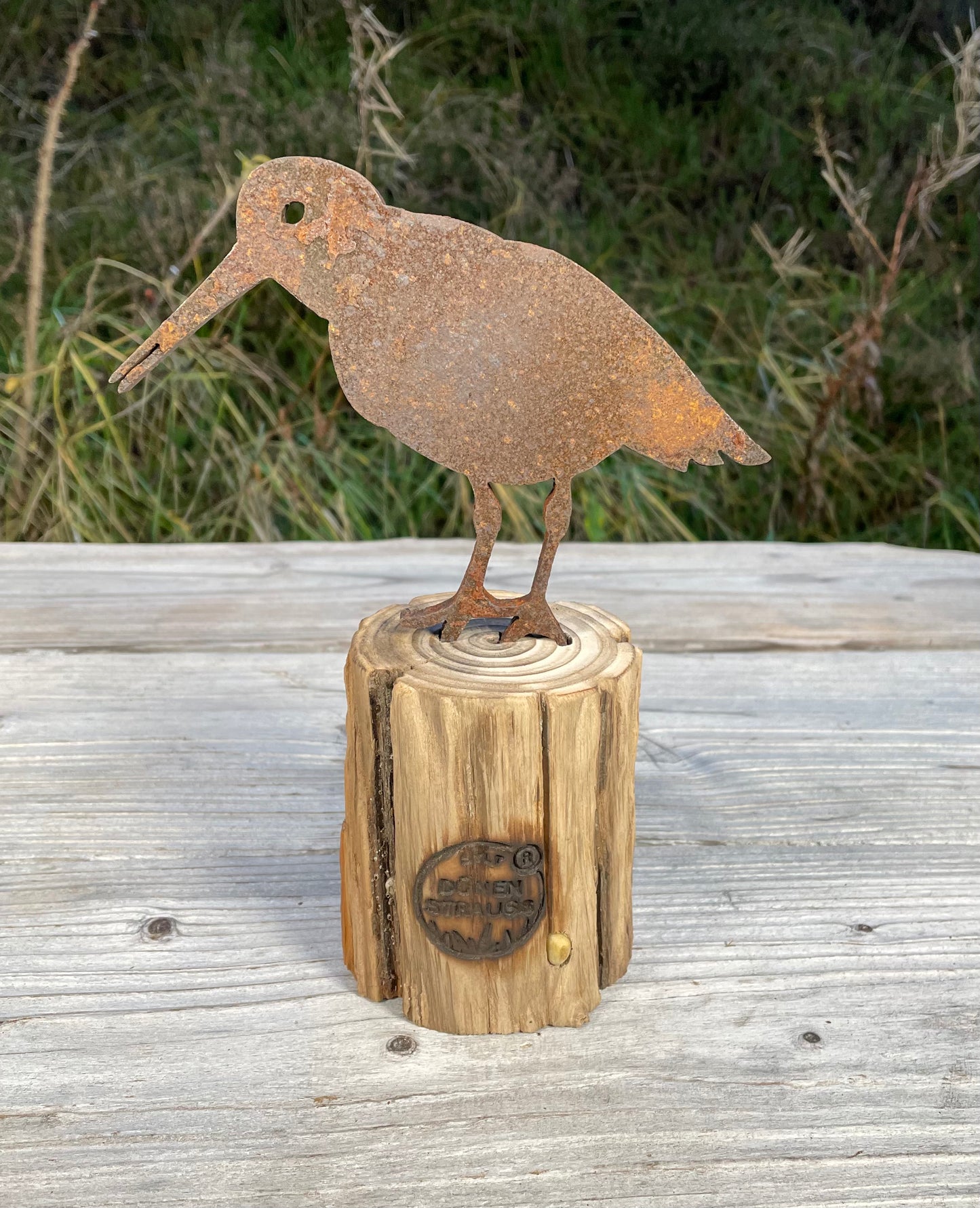 Driftwood Skulpturen Austernfischer "Petrol"