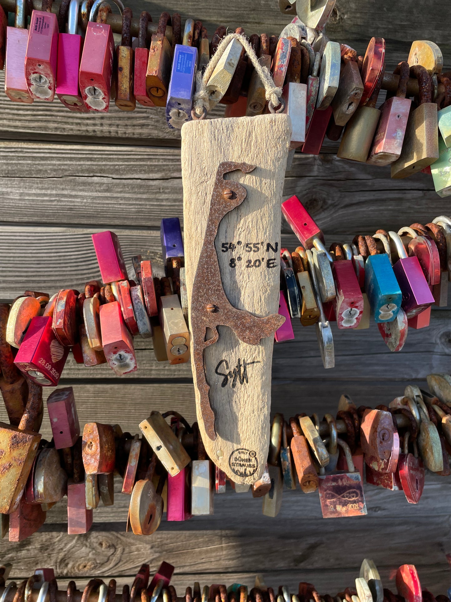 Driftwood-Schild Sylt · Koordinaten