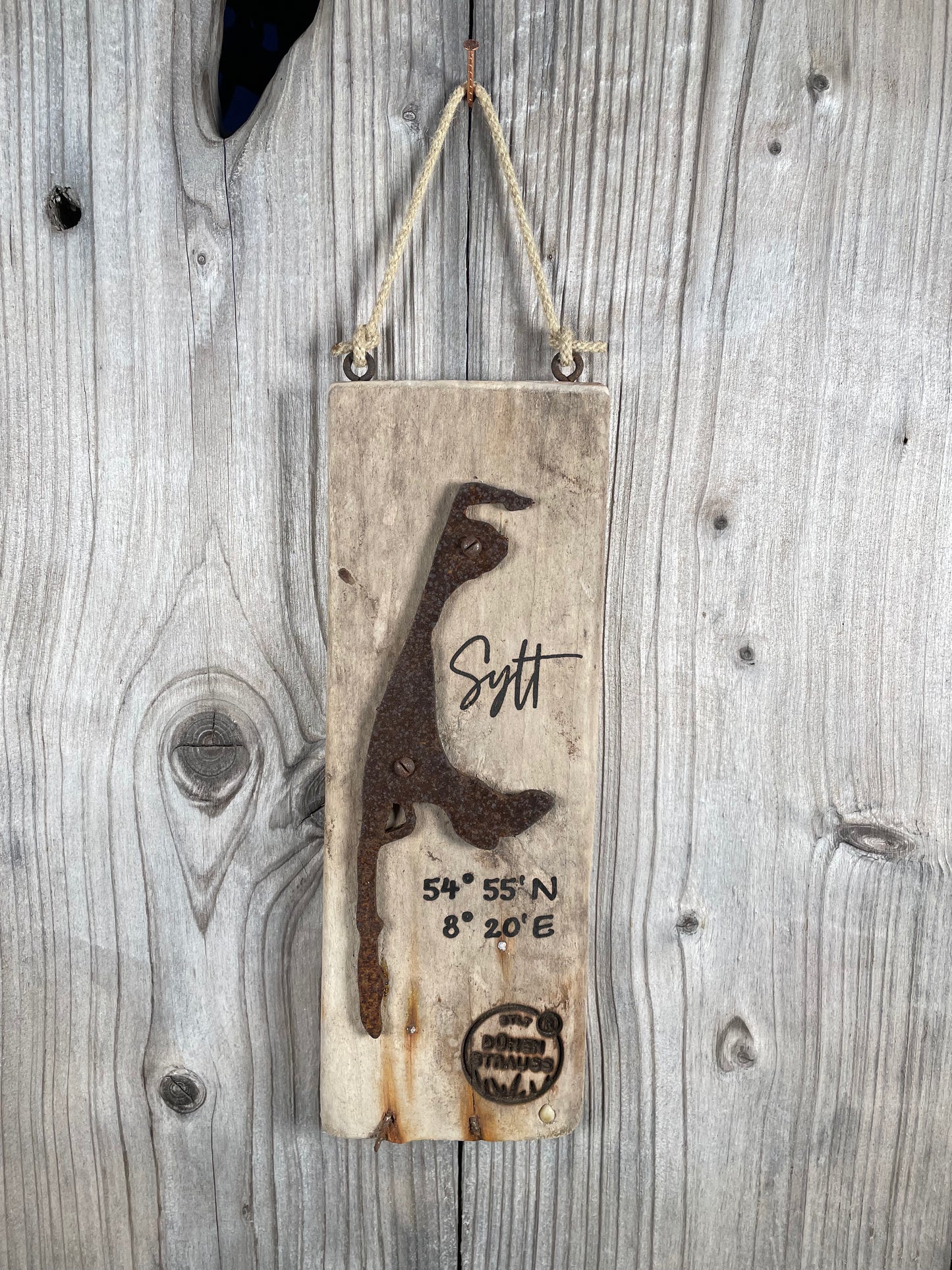 Driftwood-Schild Sylt · Koordinaten