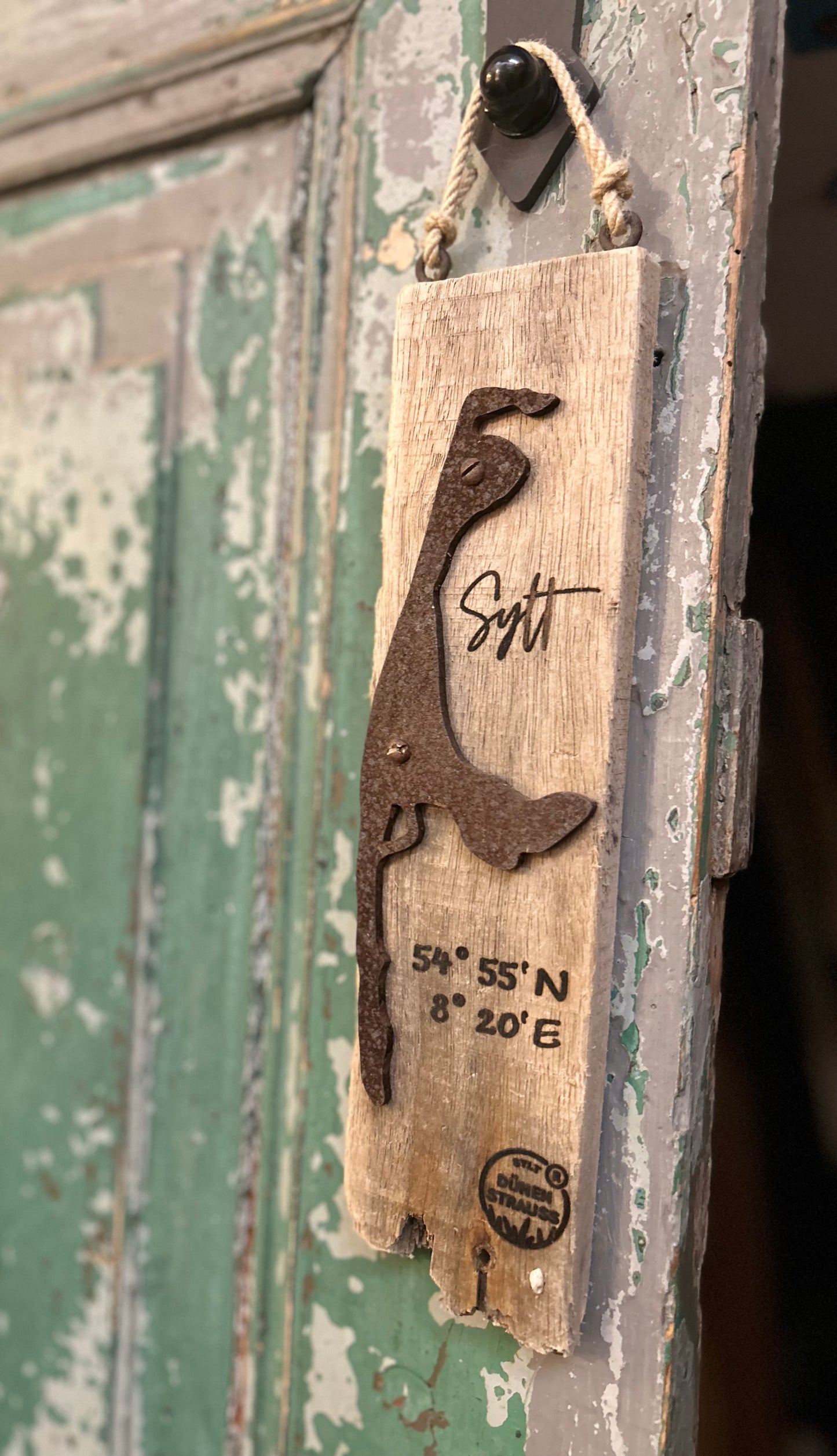 Driftwood-Schild Sylt · Koordinaten