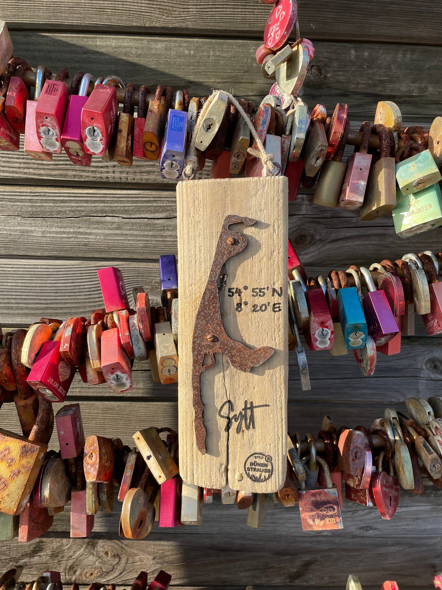 Driftwood-Schild Sylt · Koordinaten