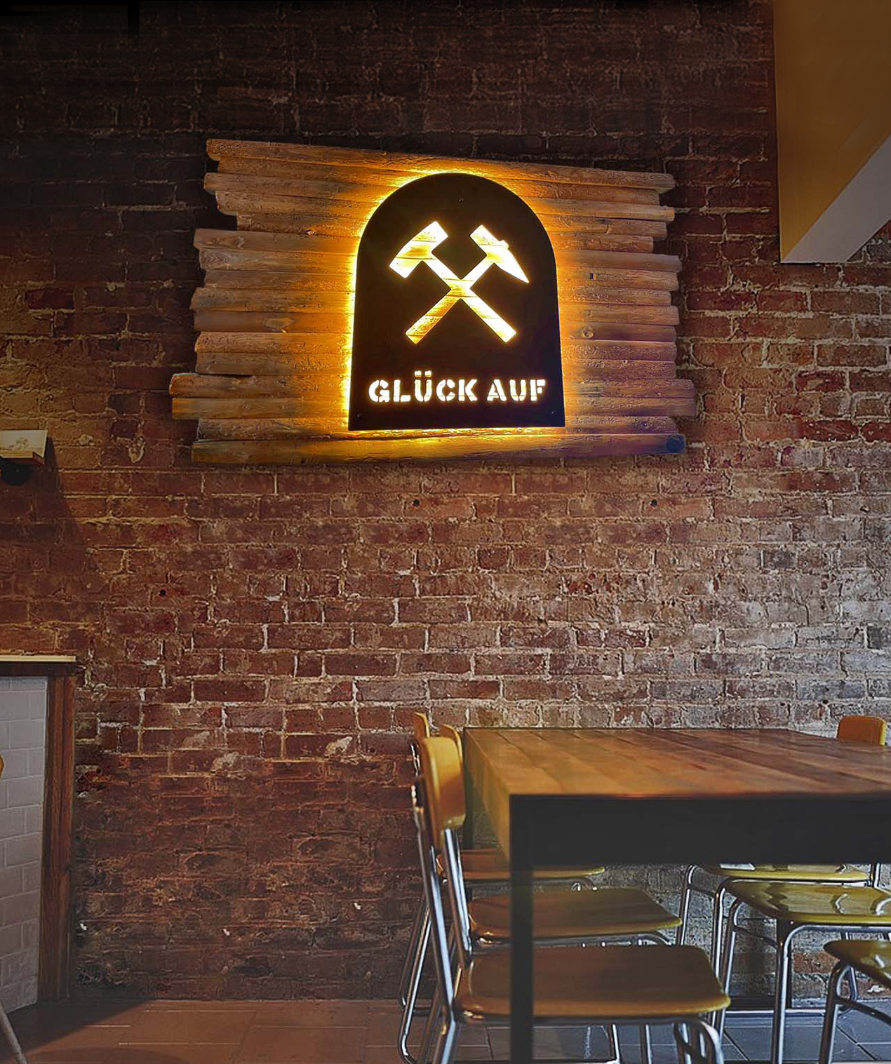 Design Lampe „GLÜCK AUF“ ☛ NUR ABHOLUNG