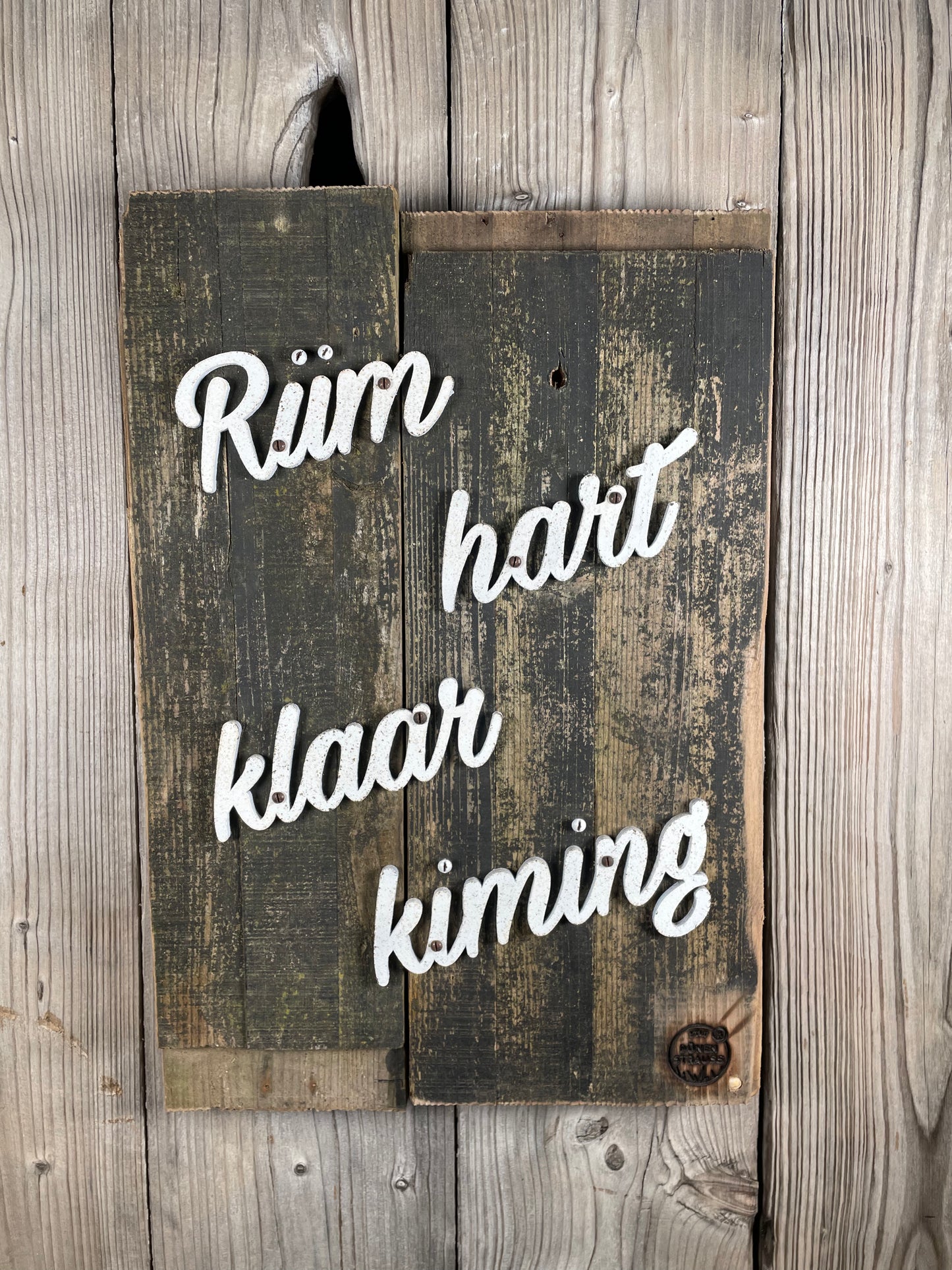 Driftwood-Schild • Rüm hart klaar kiming
