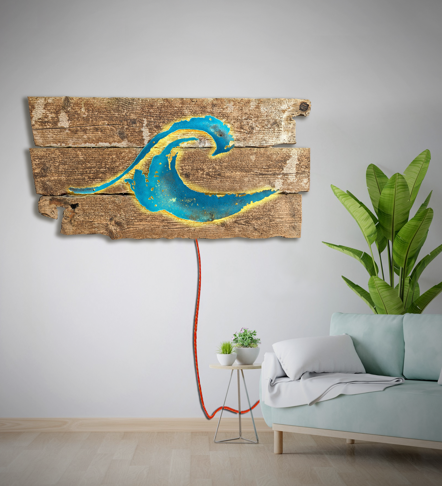 Driftwood-Welle Lampe