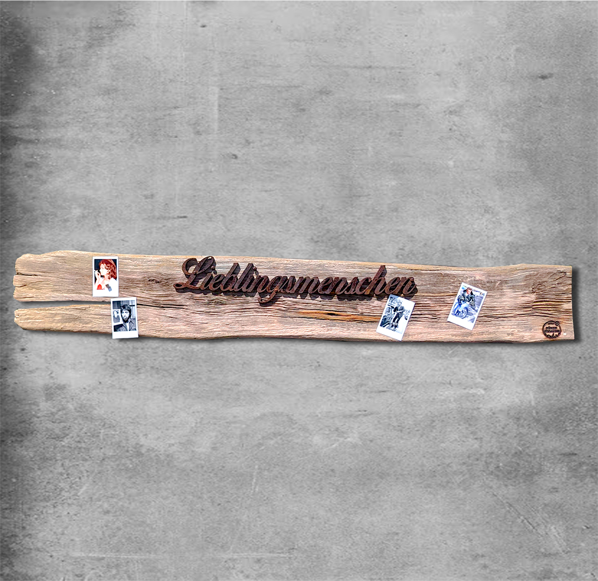 Driftwood-Schild "Lieblingsmenschen" Foto-Board