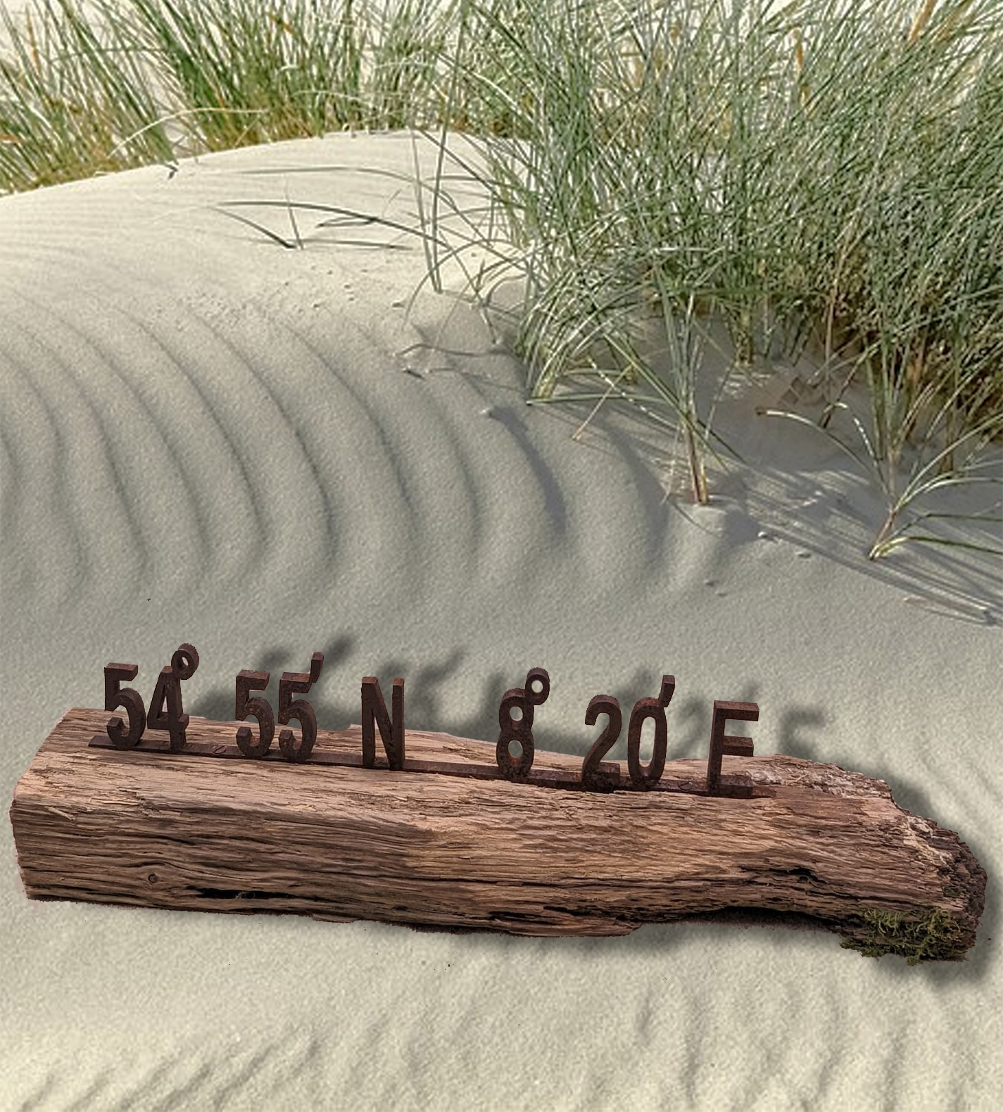 Driftwood Skulpturen • Sylt Schriftzug oder Sylt Koordinaten