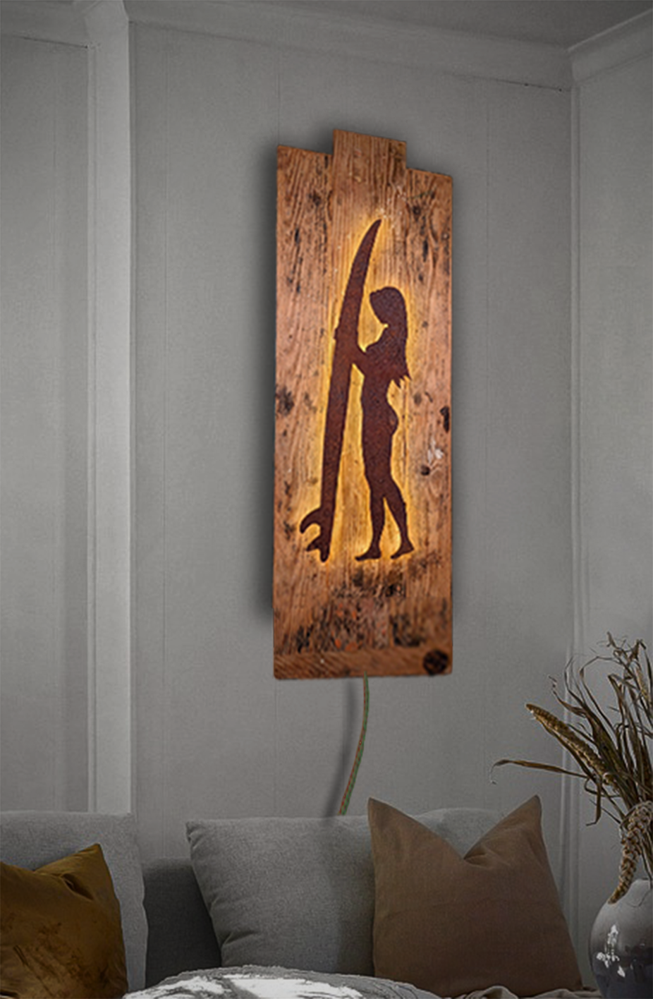 Driftwood-Surfergirl Lampe