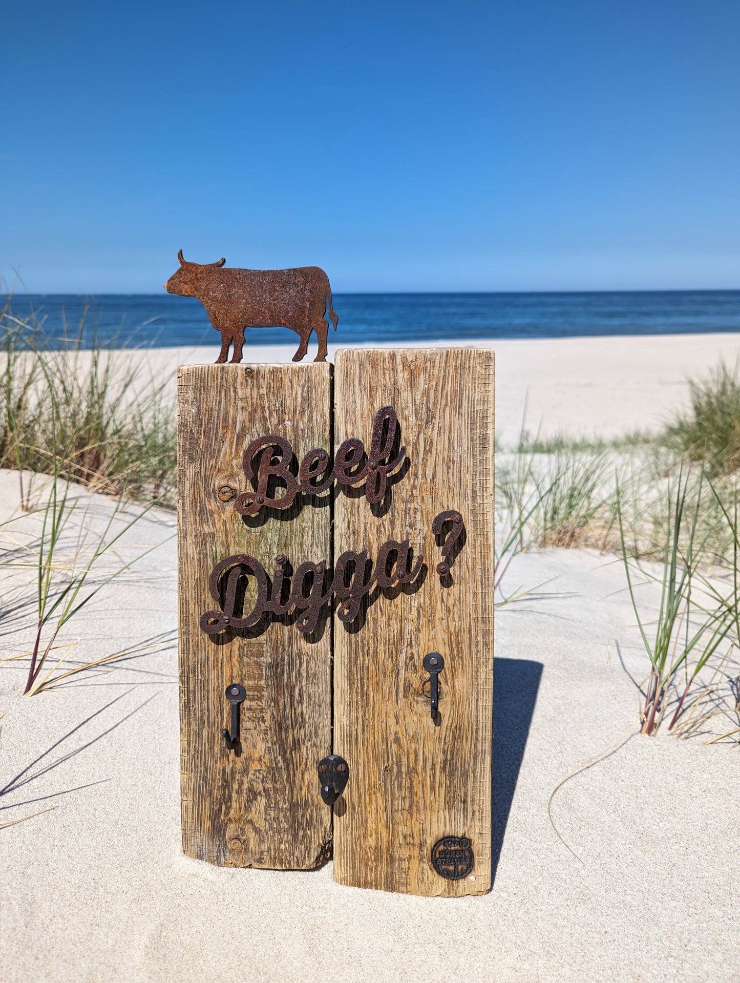 Driftwood-Schild "Beef Digga?"