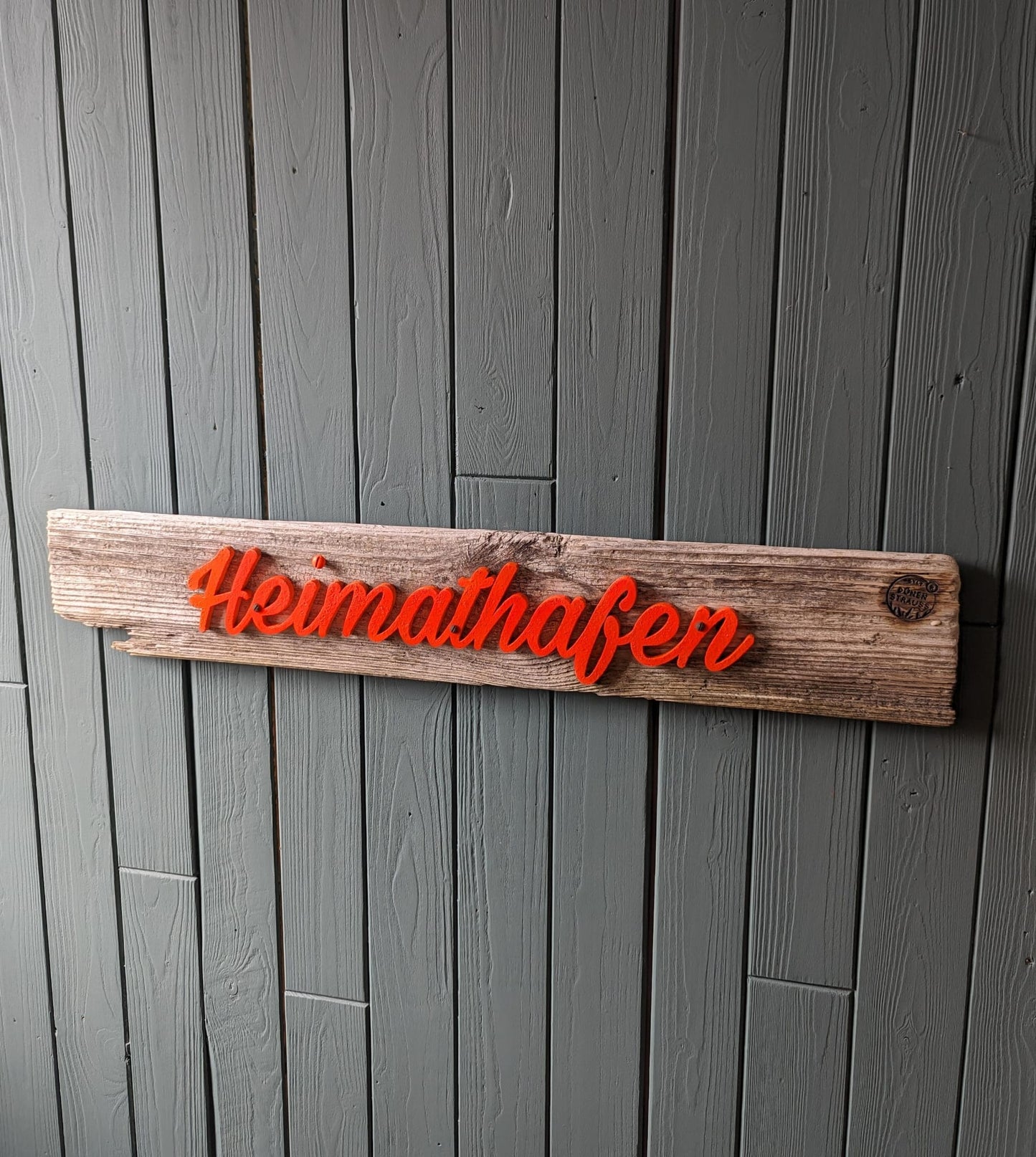 Driftwood-Schild · Heimathafen