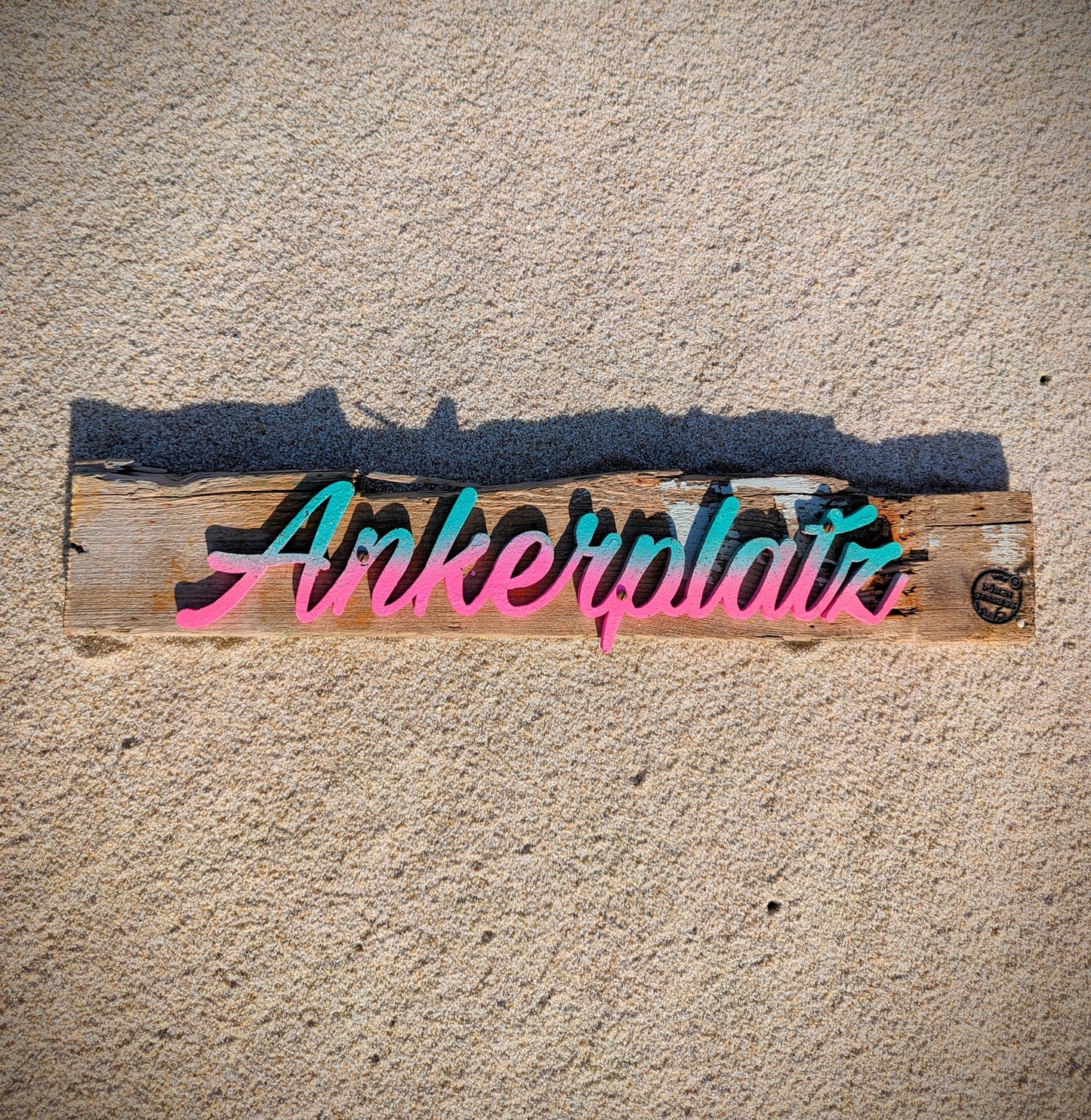 Driftwood-Schild Ankerplatz