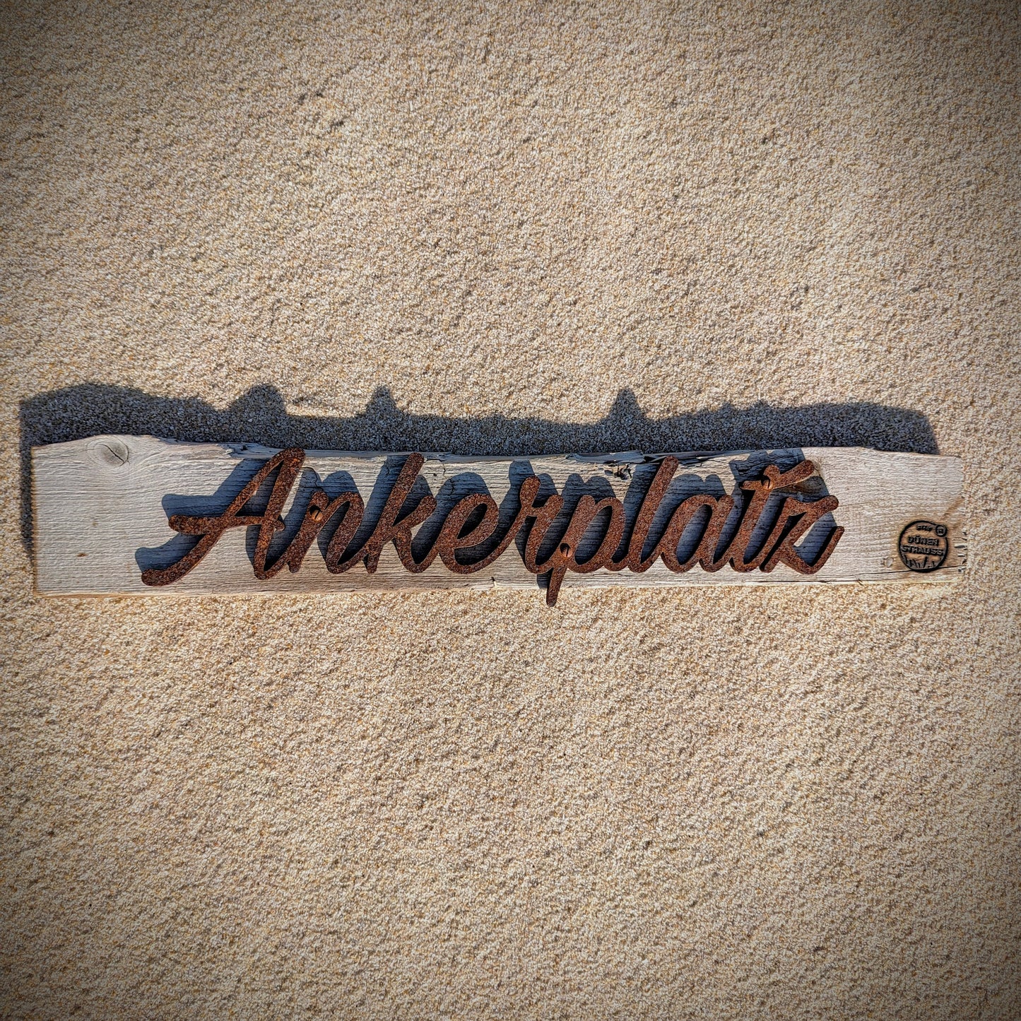 Driftwood-Schild Ankerplatz