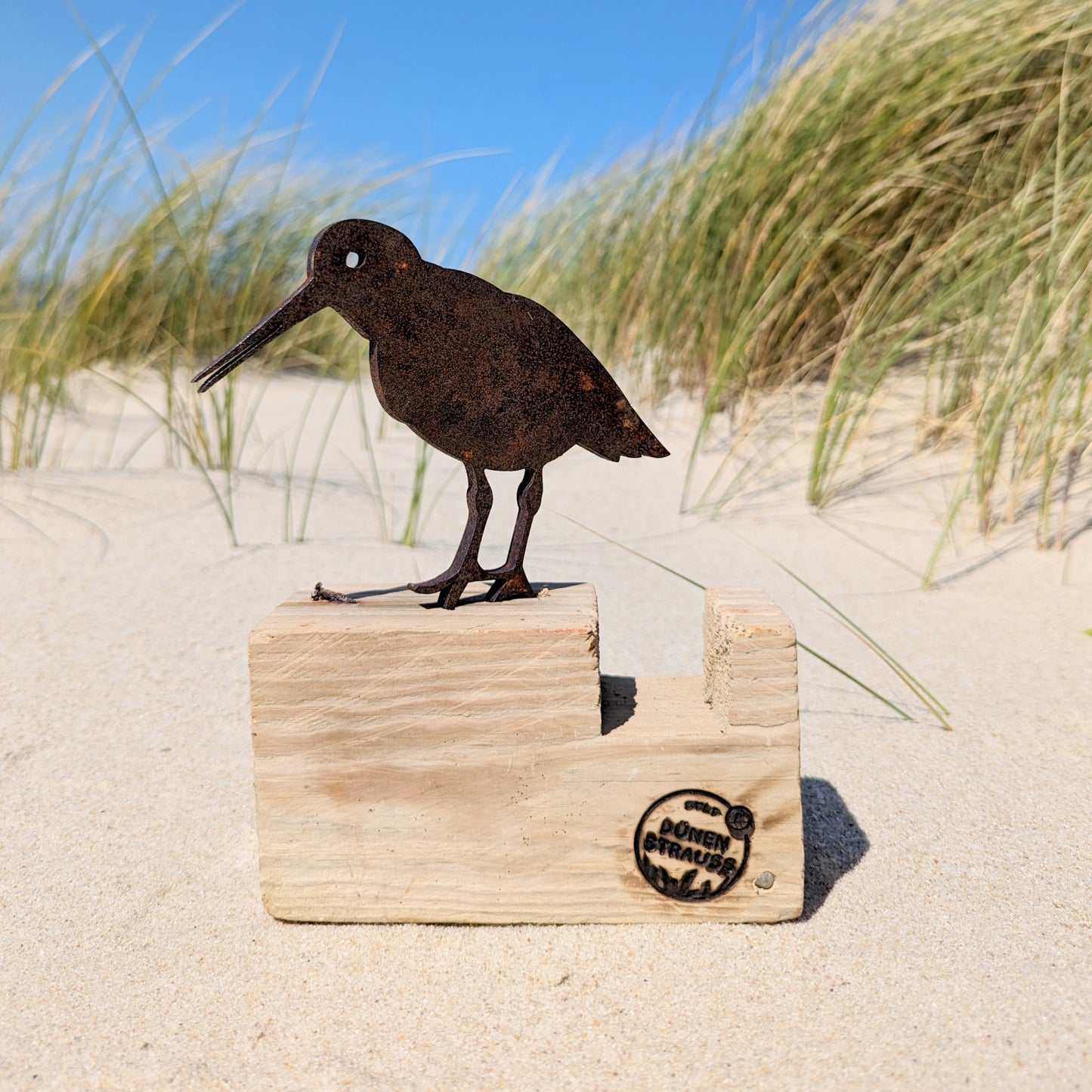 Driftwood Skulpturen Austernfischer "Petrol"