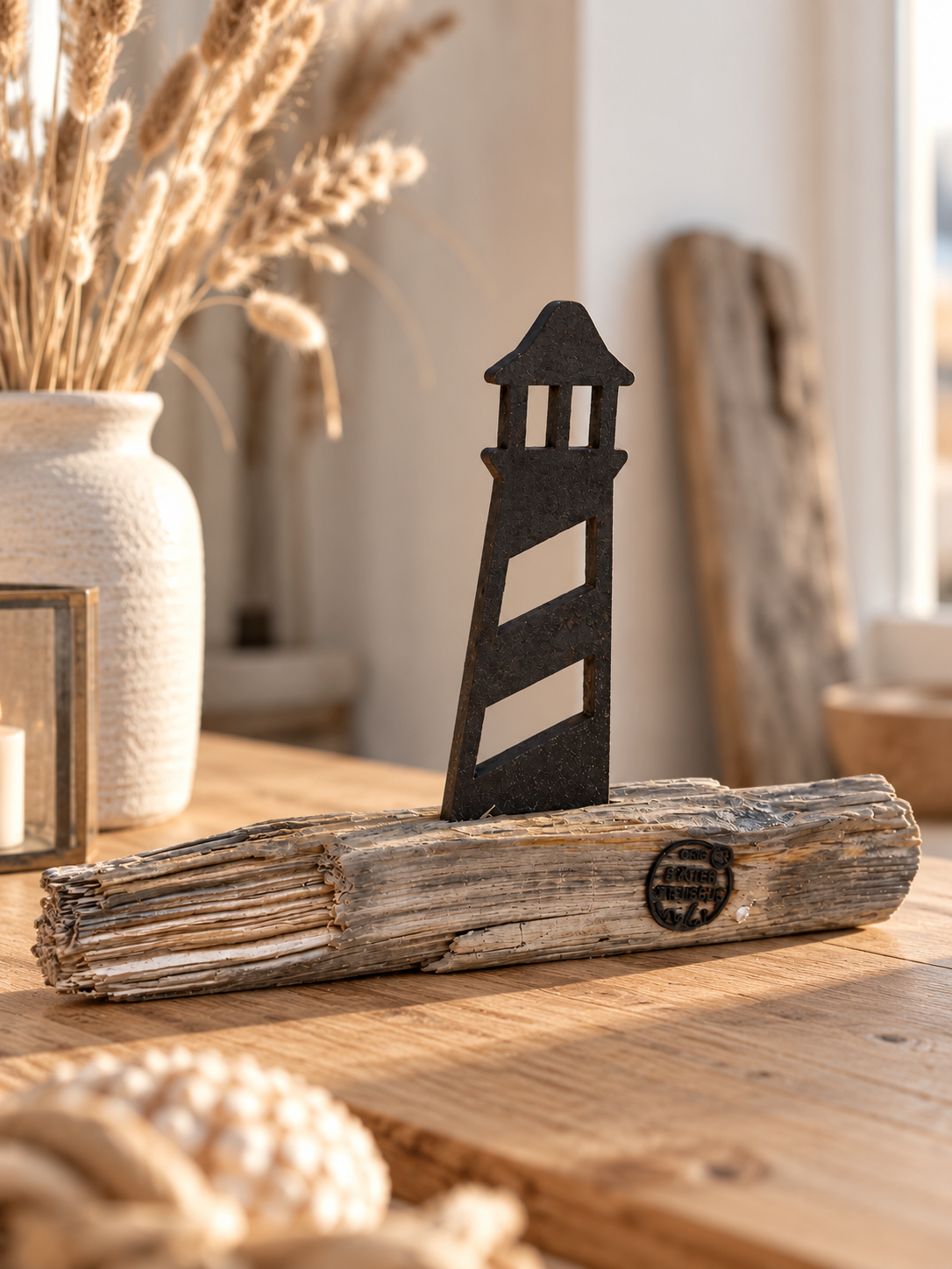 🌊 Driftwood Skulptur „Sylter Leuchtturm“ – Ein Stück Küste für Zuhause