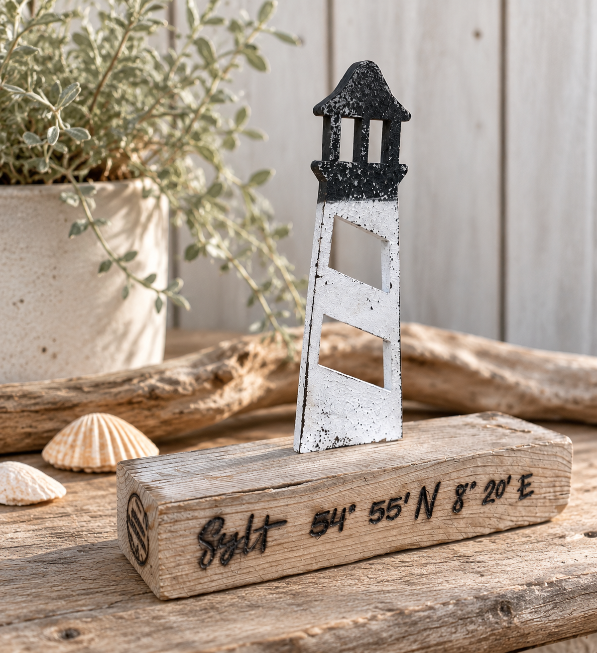 🌊 Driftwood Skulptur „Sylter Leuchtturm“ – Ein Stück Küste für Zuhause