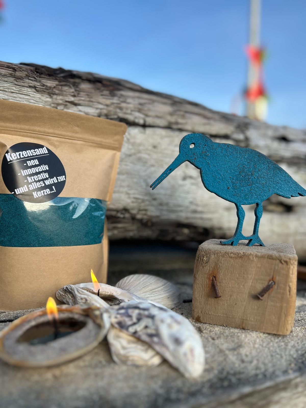 Driftwood Skulptur „Austerfischer Petrol“ – maritimes Unikat mit Sylter Seele