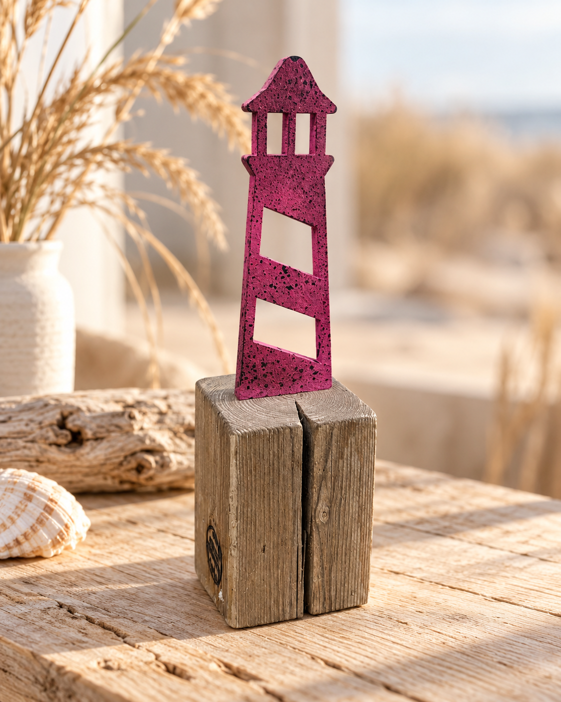 🌊 Driftwood Skulptur „Sylter Leuchtturm“ – Ein Stück Küste für Zuhause