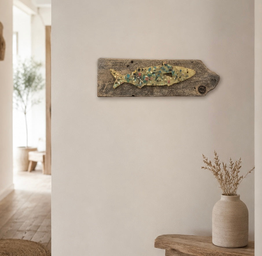 ⚓ Driftwood trift Epoxidharz „Sylt, Makrele, Anker & Co."