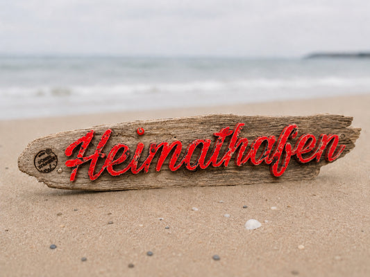 Driftwood Schild „Heimathafen“ – Ankommen, wo das Herz zuhause ist