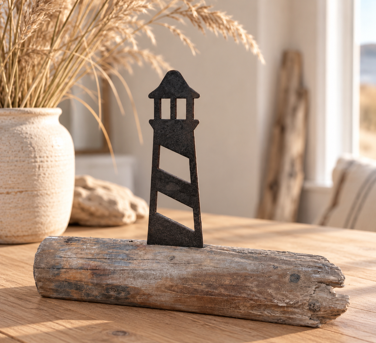 🌊 Driftwood Skulptur „Sylter Leuchtturm“ – Ein Stück Küste für Zuhause