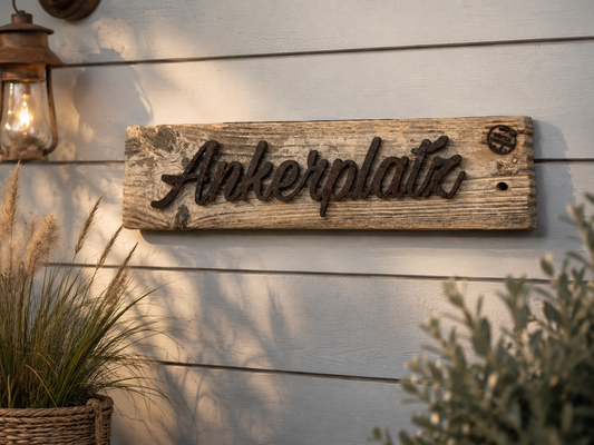 ⚓ Driftwood Schild „Ankerplatz“ – Zuhause ist, wo dein Herz vor Anker geht