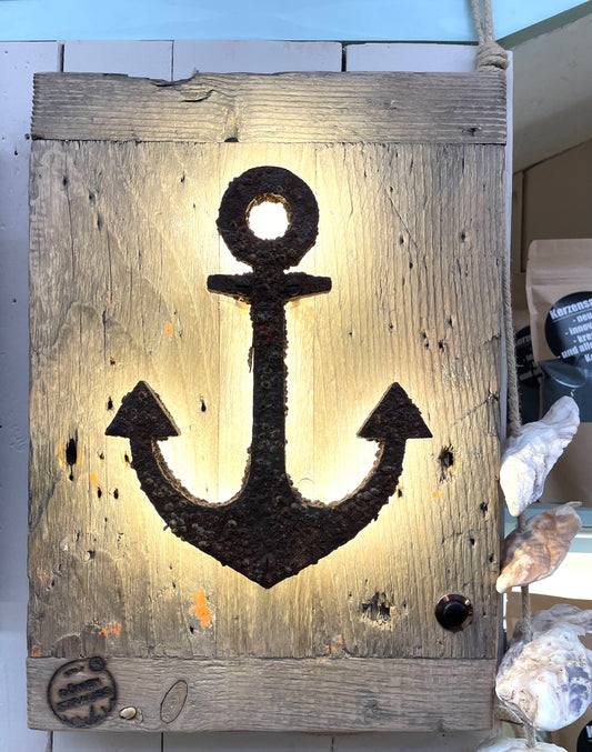 ⚓ Kleine Driftwood-Anker-Lampe – ein Stück Nordsee mit Geschichte