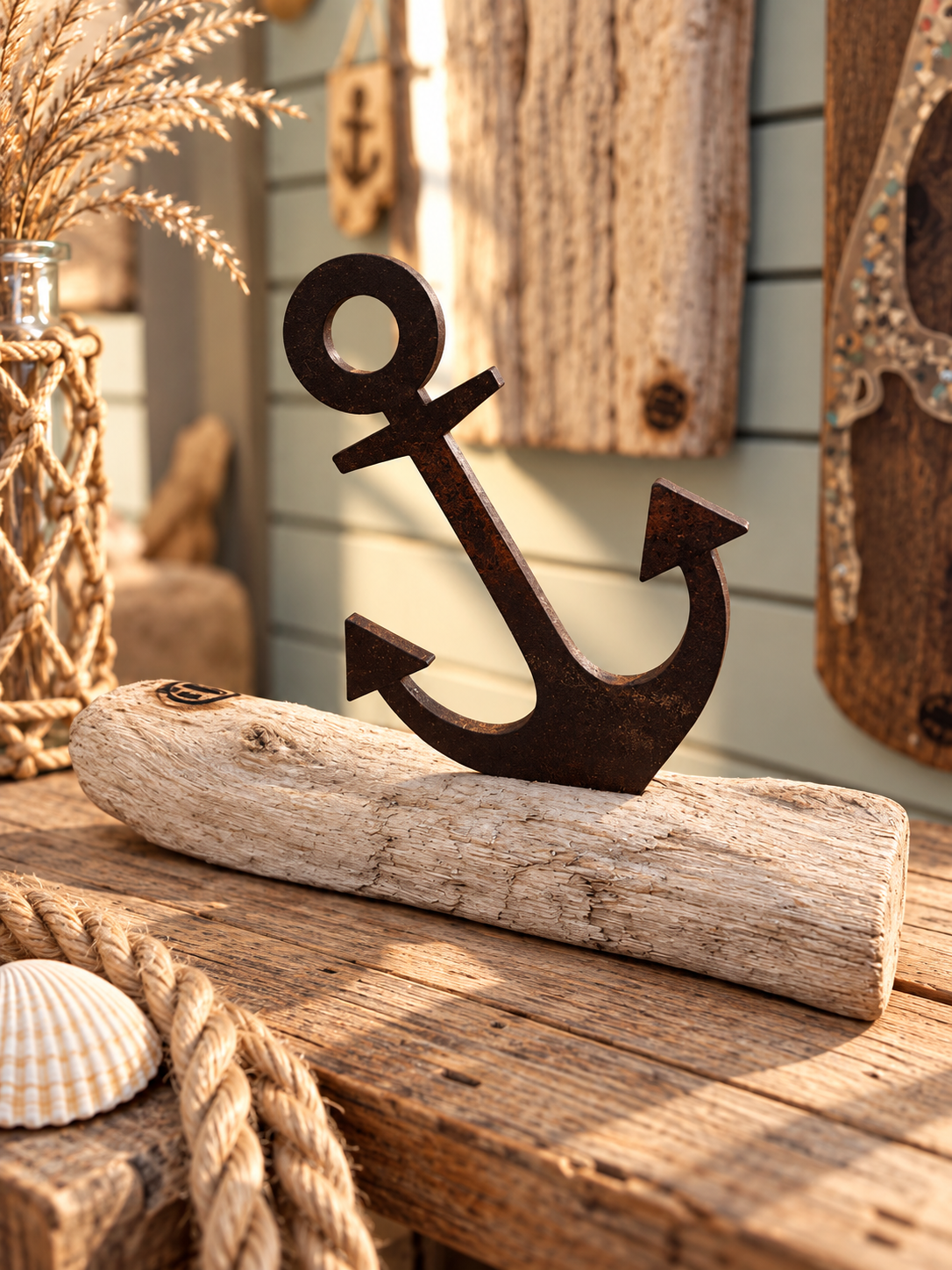 Driftwood Skulptur "Anker"