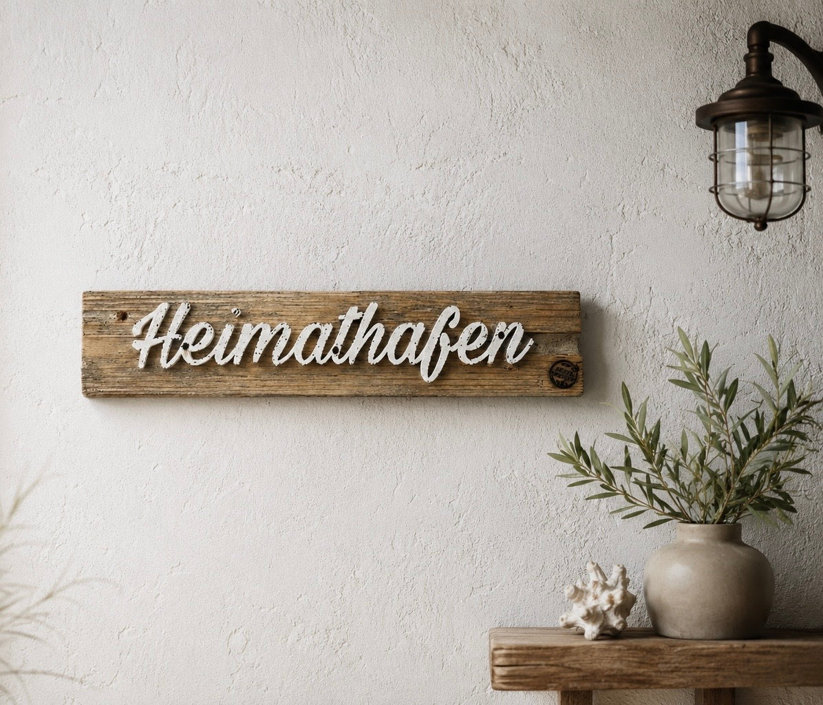Driftwood Schild „Heimathafen“ – Ankommen, wo das Herz zuhause ist