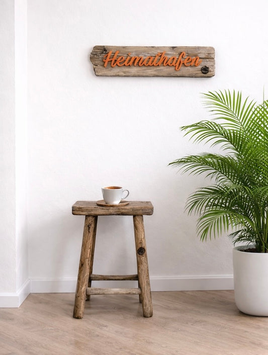 Driftwood Schild „Heimathafen“ – Ankommen, wo das Herz zuhause ist