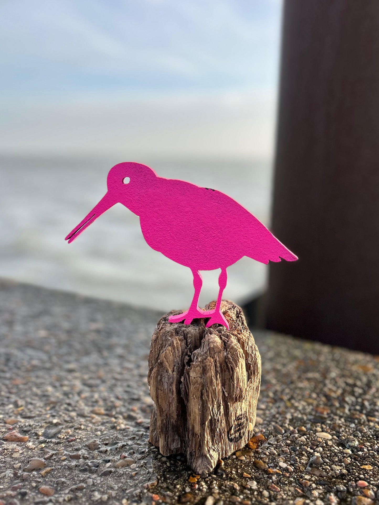 Driftwood Skulptur „Austerfischer Petrol“ – maritimes Unikat mit Sylter Seele