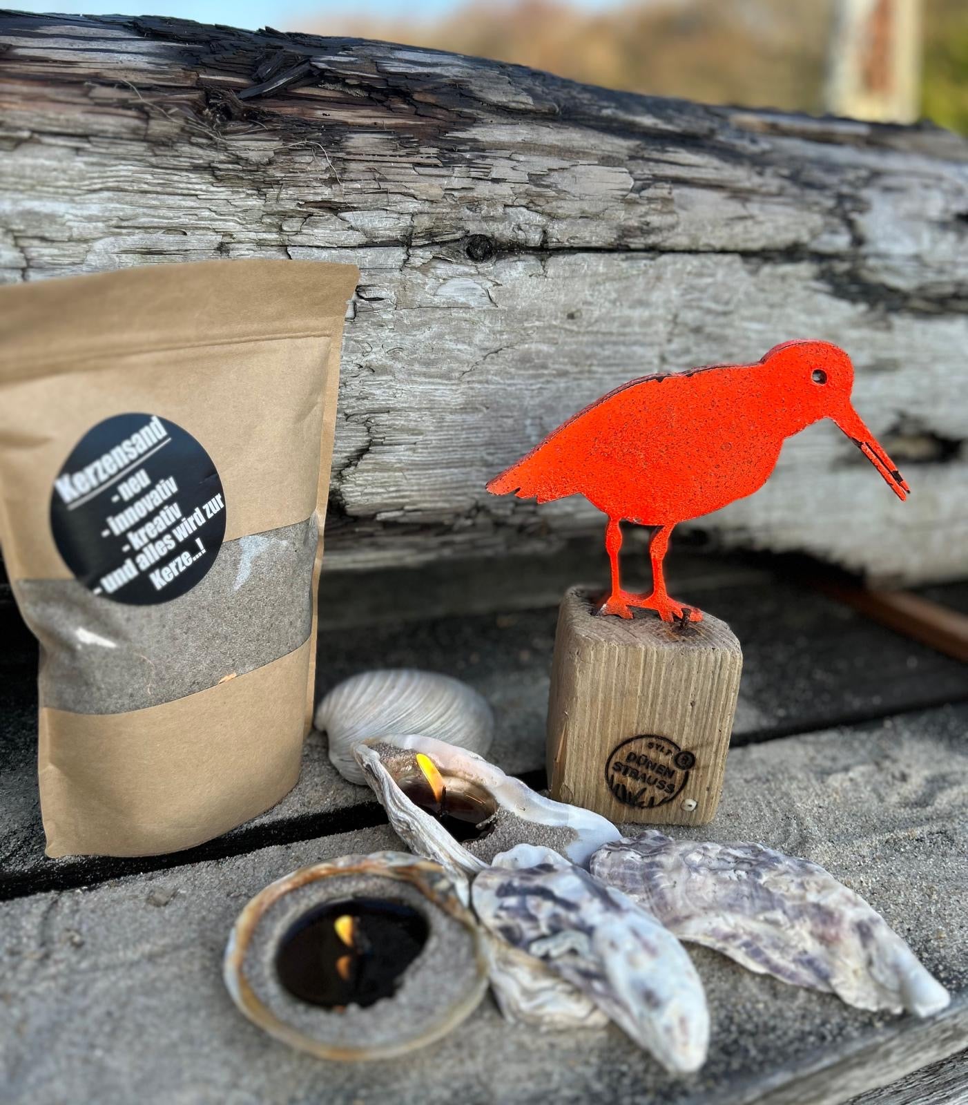 Driftwood Skulptur „Austerfischer Petrol“ – maritimes Unikat mit Sylter Seele