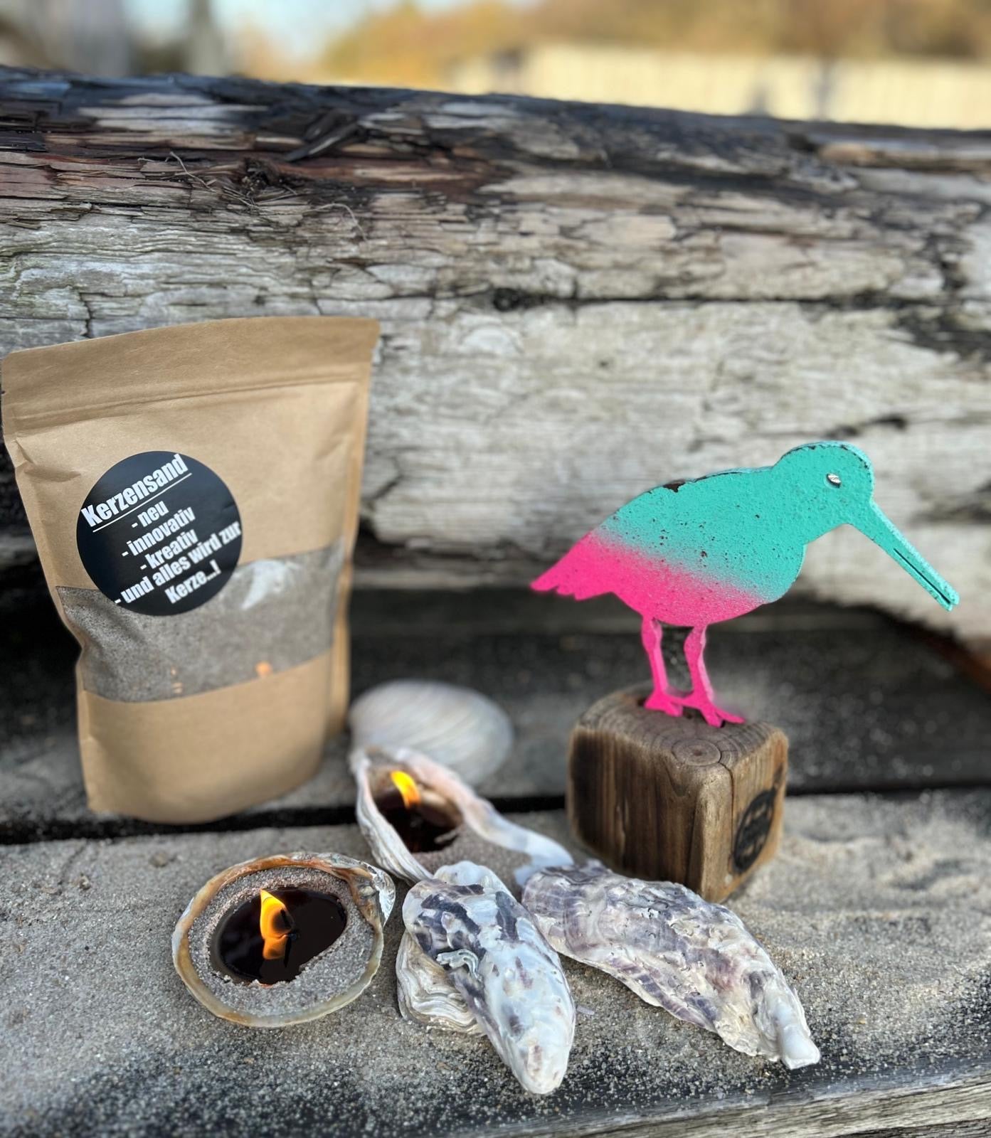 Driftwood Skulptur „Austerfischer Petrol“ – maritimes Unikat mit Sylter Seele