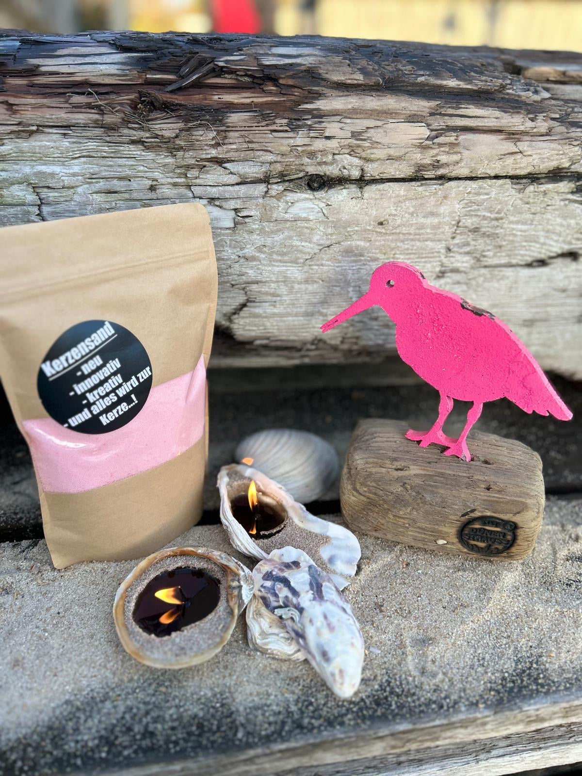 Driftwood Skulptur „Austerfischer Petrol“ – maritimes Unikat mit Sylter Seele