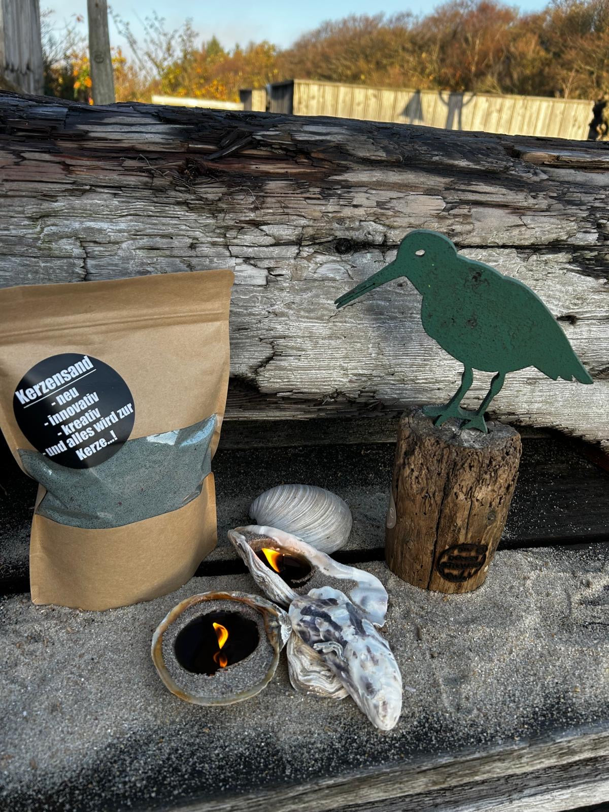 Driftwood Skulptur „Austerfischer Petrol“ – maritimes Unikat mit Sylter Seele