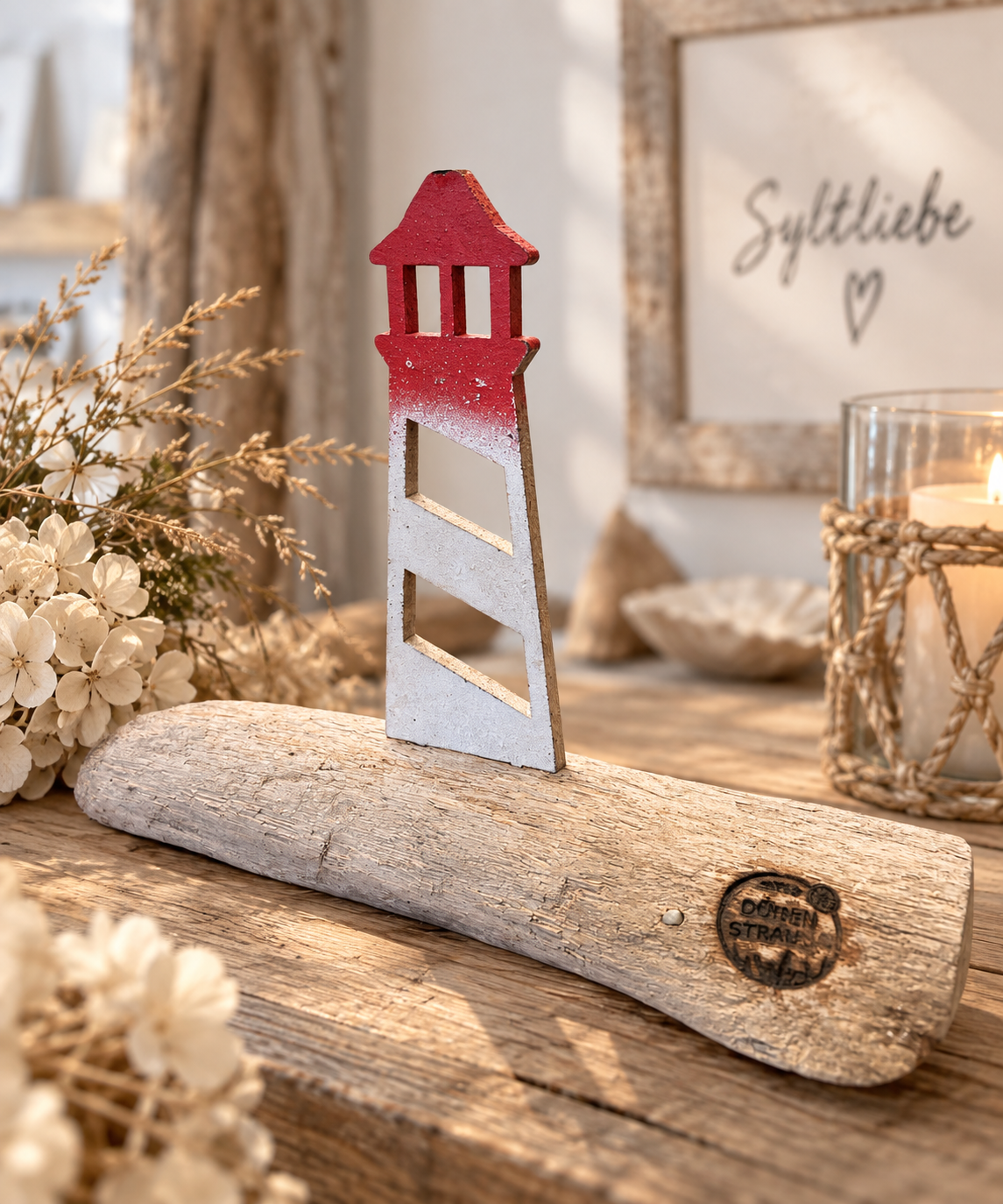 🌊 Driftwood Skulptur „Sylter Leuchtturm“ – Ein Stück Küste für Zuhause