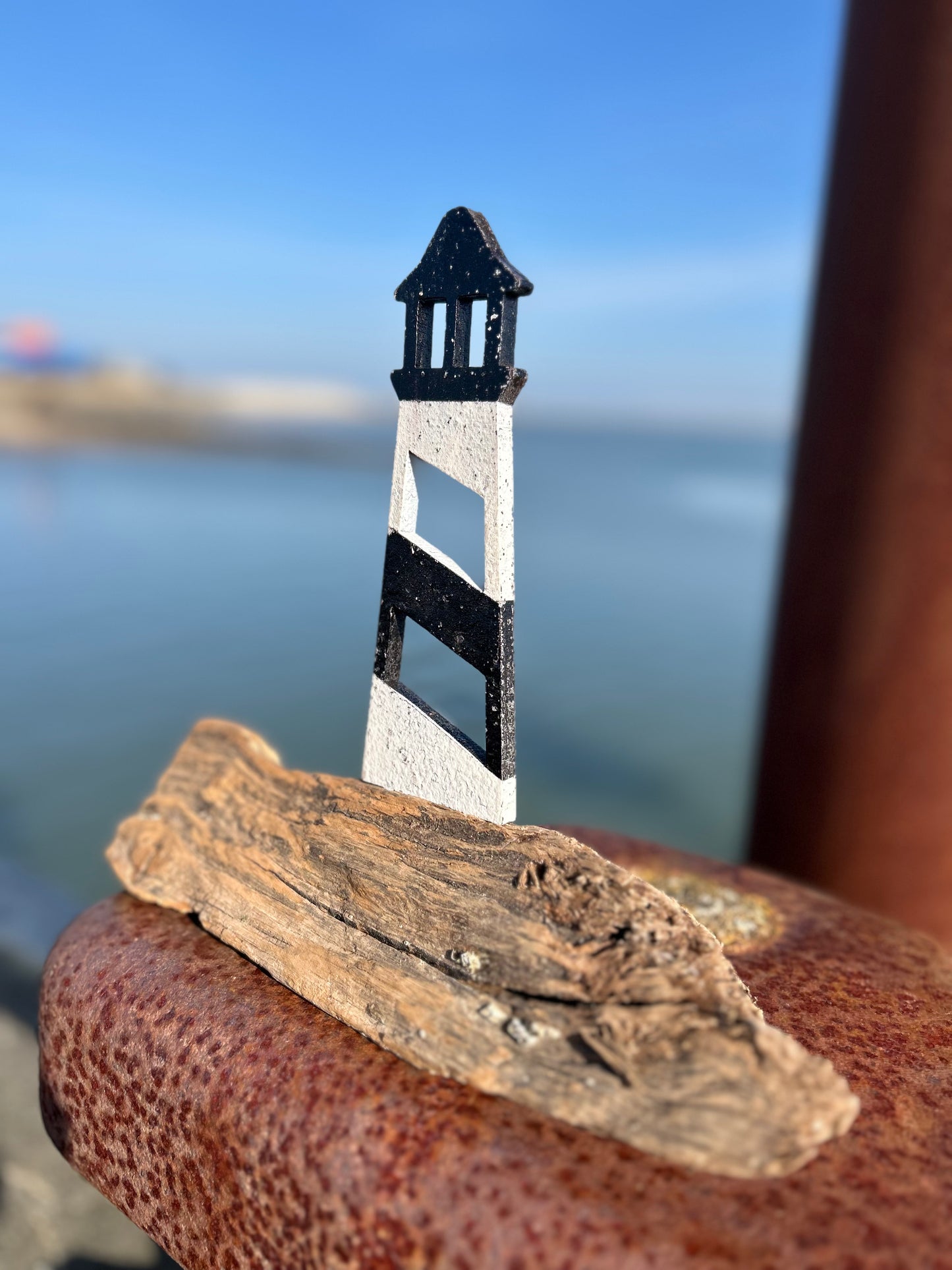 🌊 Driftwood Skulptur „Sylter Leuchtturm“ – Ein Stück Küste für Zuhause