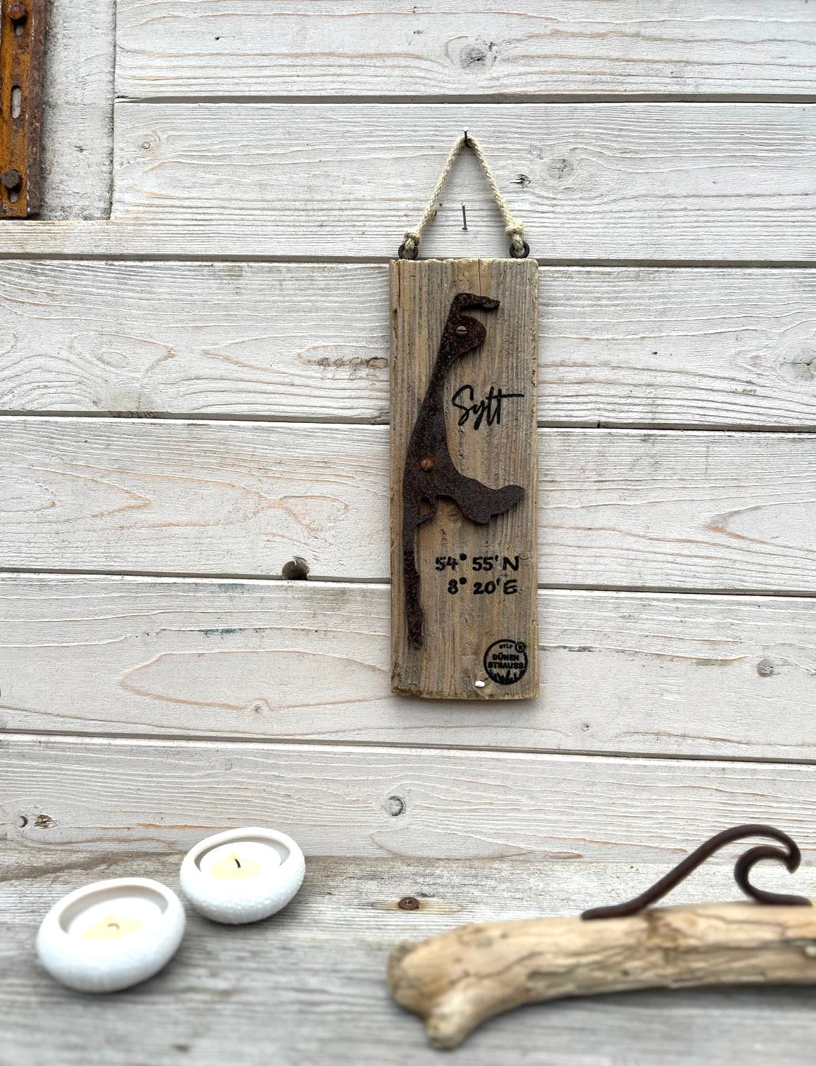 Driftwood-Schild Sylt · Koordinaten