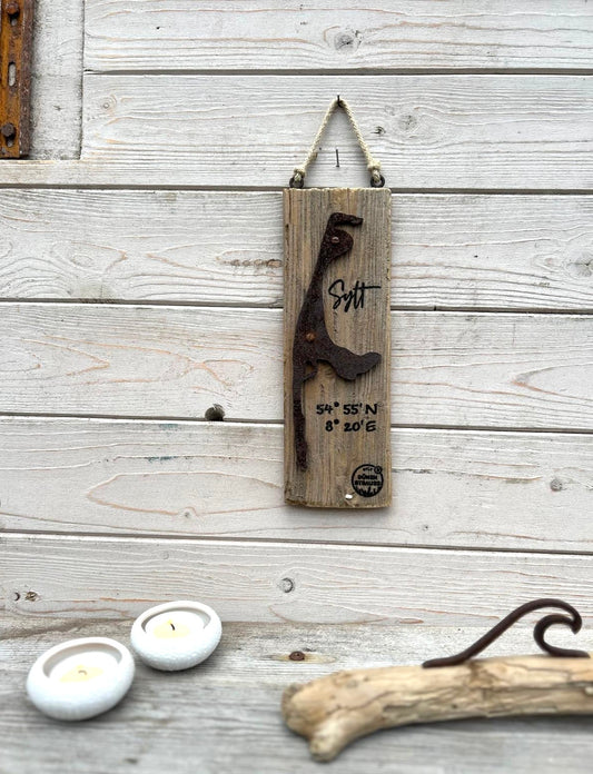 Driftwood-Schild Sylt · Koordinaten
