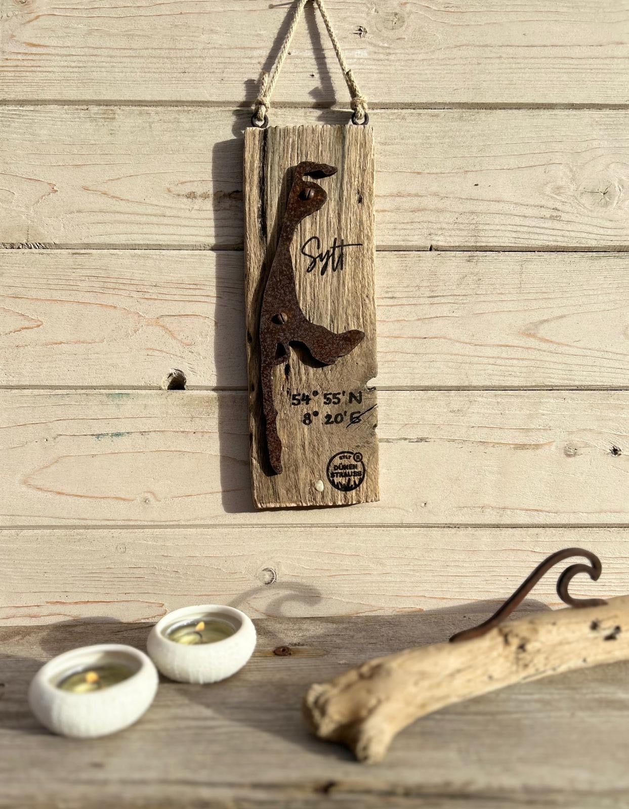 Driftwood-Schild Sylt · Koordinaten