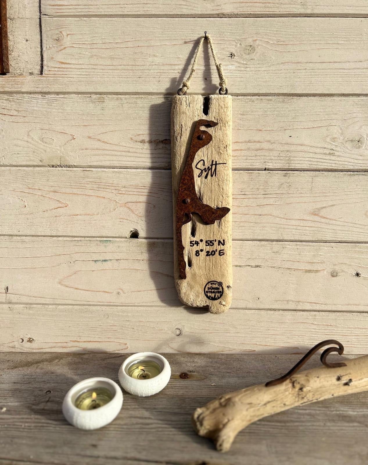 Driftwood-Schild Sylt · Koordinaten