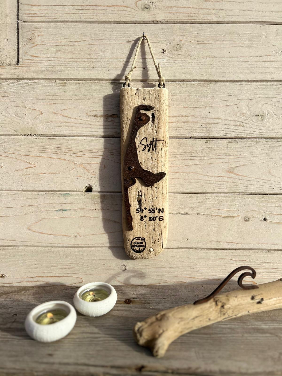 Driftwood-Schild Sylt · Koordinaten