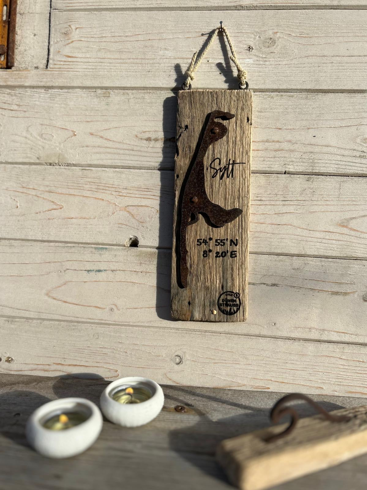 Driftwood-Schild Sylt · Koordinaten