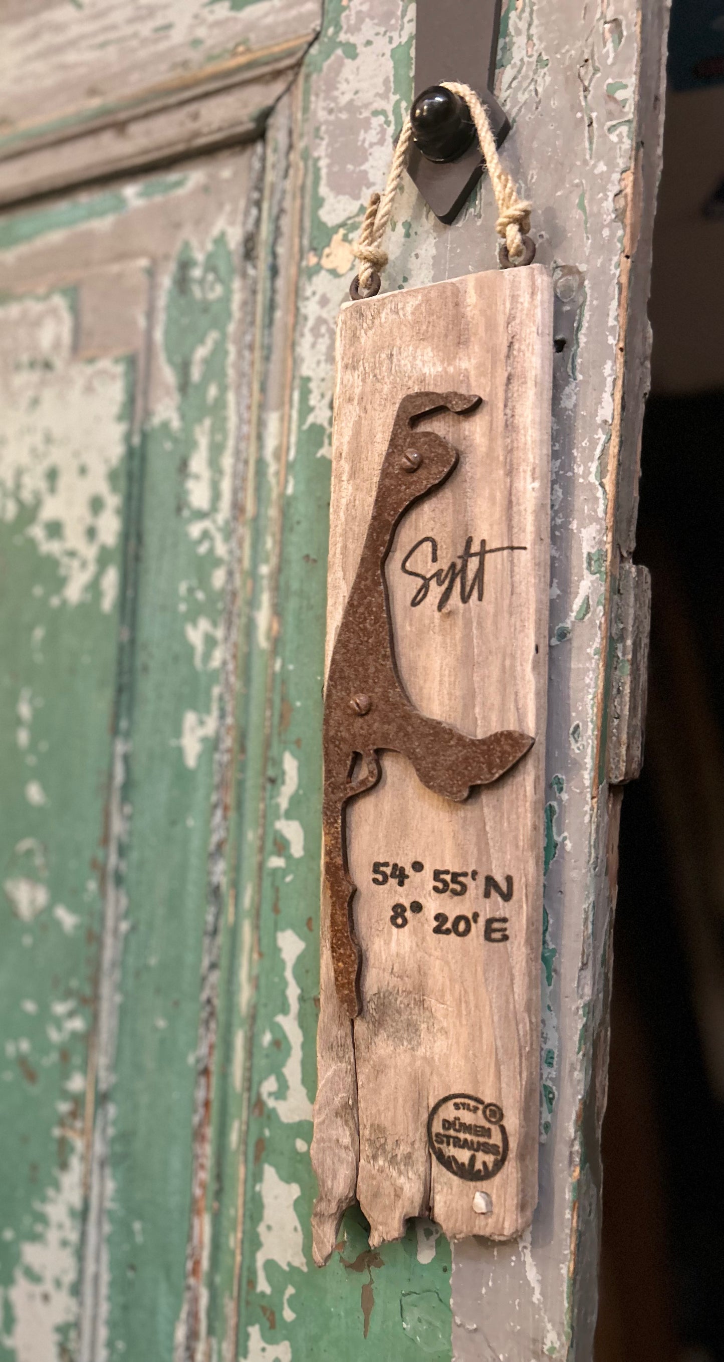 Driftwood-Schild Sylt · Koordinaten