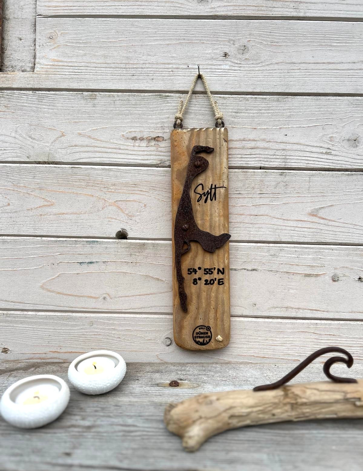 Driftwood-Schild Sylt · Koordinaten