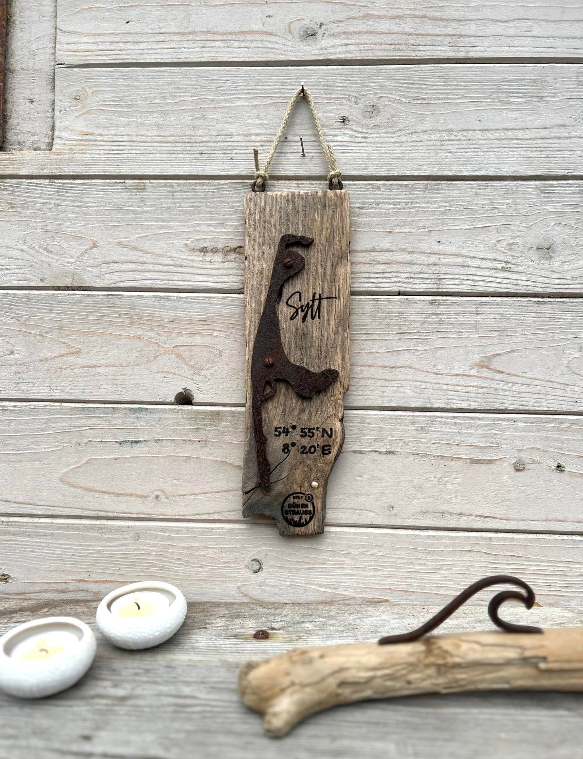 Driftwood-Schild Sylt · Koordinaten