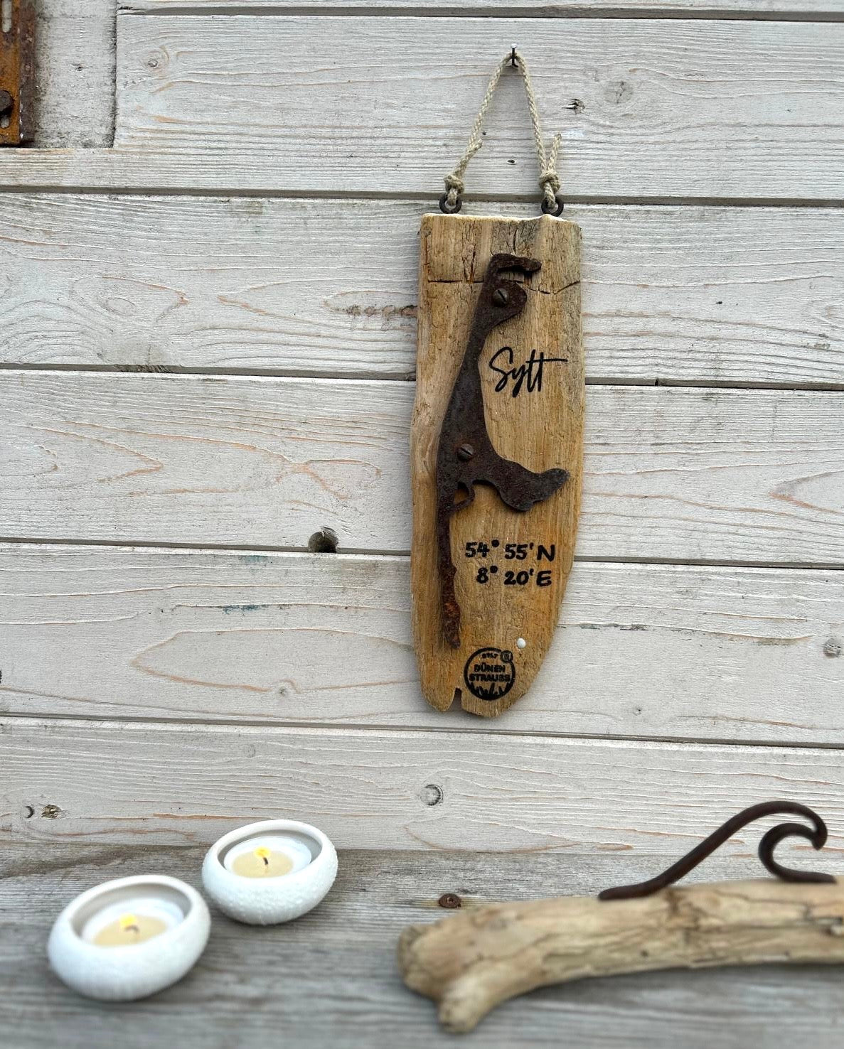 Driftwood-Schild Sylt · Koordinaten