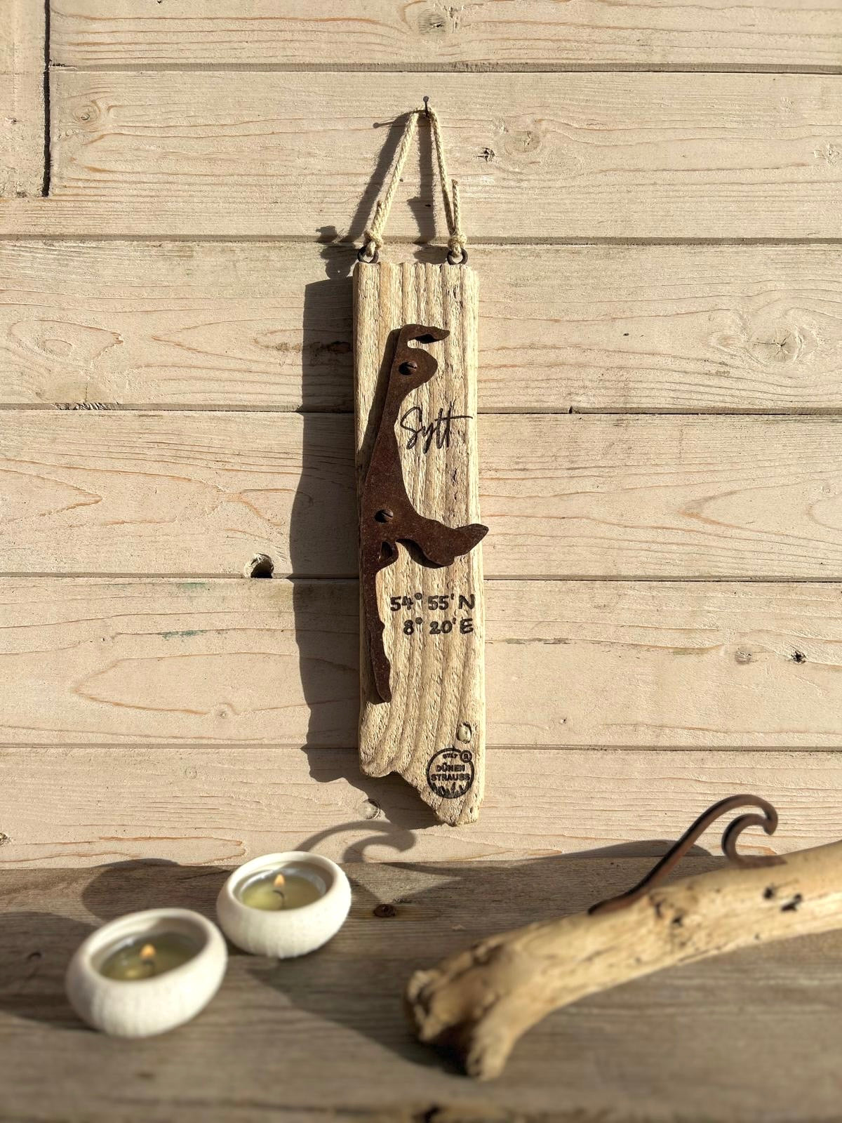 Driftwood-Schild Sylt · Koordinaten