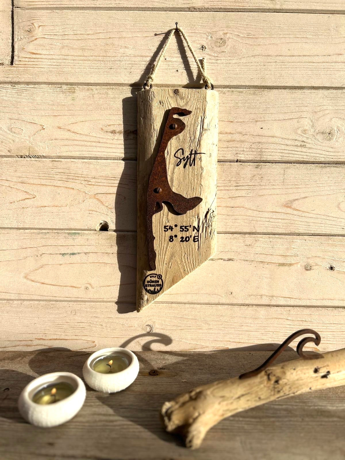 Driftwood-Schild Sylt · Koordinaten